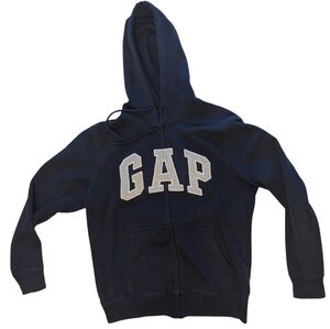 GAP Women's Full Zip Logo Hoodie Navy Size Small